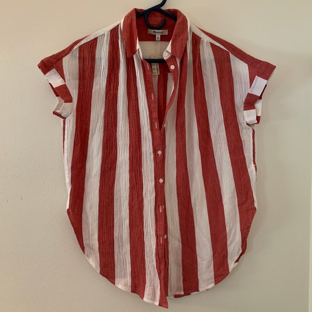 NWT Madewell Central Tunic Shirt in Cara Stripe - Picture 4 of 6